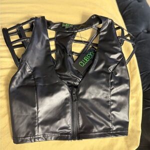 Club Exx Black Strappy Women's Crop Top